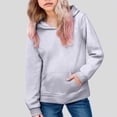 thumbnail image 5 of Towmus Hoodies for Boy/Girl Fleece Hooded Sweatshirts Solid Thickened Warm Long Sleeve Pullover Tops with Pocket, 5 of 7