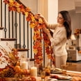 thumbnail image 5 of Fall Garland Artificial Maple Leaf Hanging Decor Fall Decor with 36 Leaves for Mantel Staircase Door Autumn Thanksgiving Harvest Gift Idea 78.74 Inch, 5 of 8
