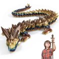 thumbnail image 1 of Dragon Toy FOTN, impreso en 3D, articulado, 76 cm, color caqui dorado, 1 of 8
