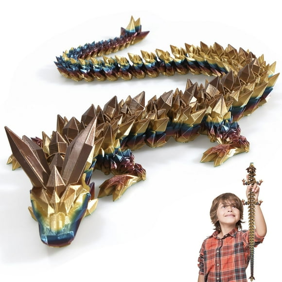 Dragon Toy FOTN, impreso en 3D, articulado, 76 cm, color caqui dorado