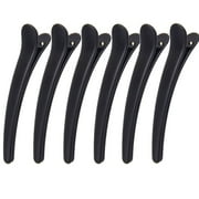 12 Pcs Matt Black Styling Hair Clips Plastic Duckbill Clips Professional Hair Clamp for Salon Hair Styling Sectioning (X-Large)