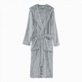 thumbnail image 2 of NOLDARES Mens Hooded Bathrobe Pure Cotton Terry Cloth Long Robe for Men Super Absorbent Quick Drying Spa Robe(Light Gray,One Size), 2 of 9