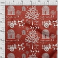 thumbnail image 3 of oneOoneCottonSilkRedFabricAsianFloralBlockDressMaterialFabricPrintFabricByTheYard42InchWide, 3 of 4