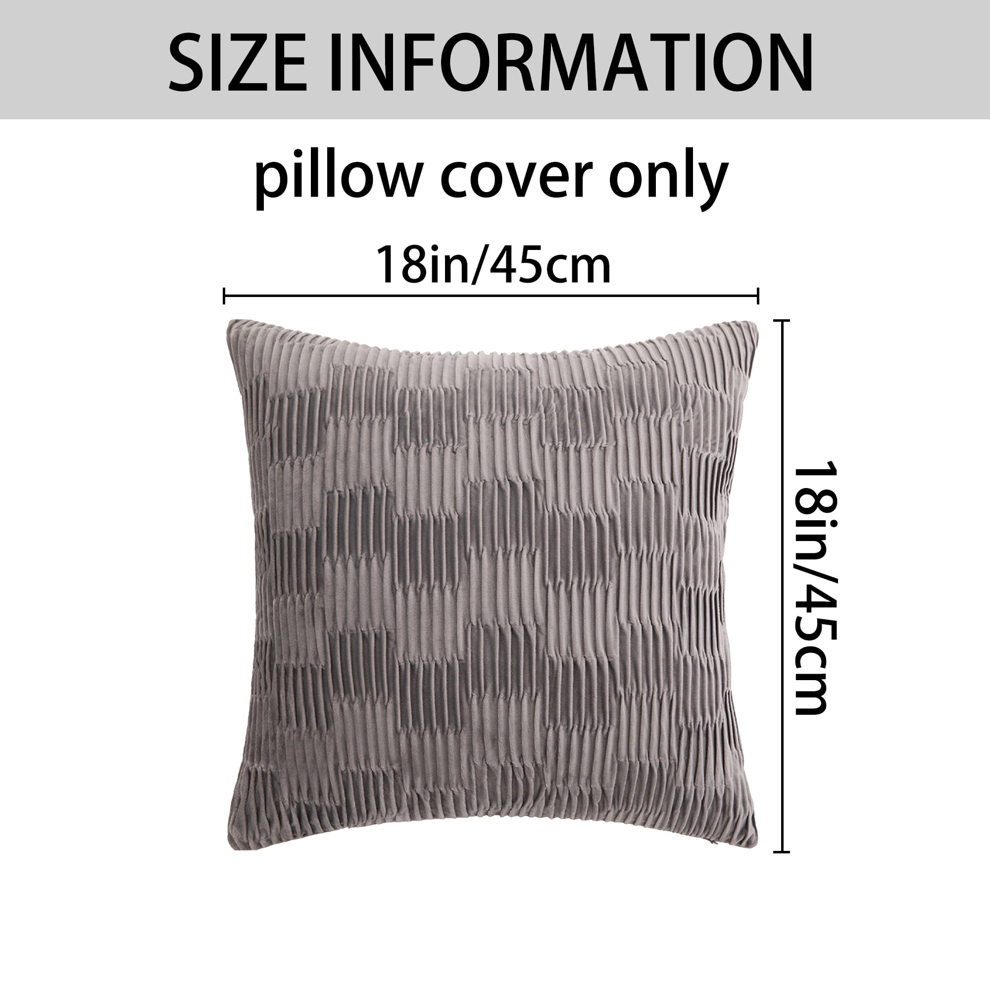 Unique Bargains Boho Style Solid Throw Pillow Covers Set of 2 for Living Room Grey