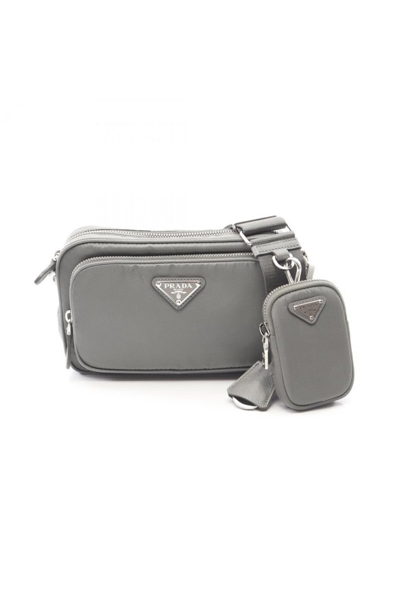 Pre-Owned Prada PRADA Re-Nylon Mini Shoulder Bag Handbag Nylon Saffiano Leather Women's Gray...