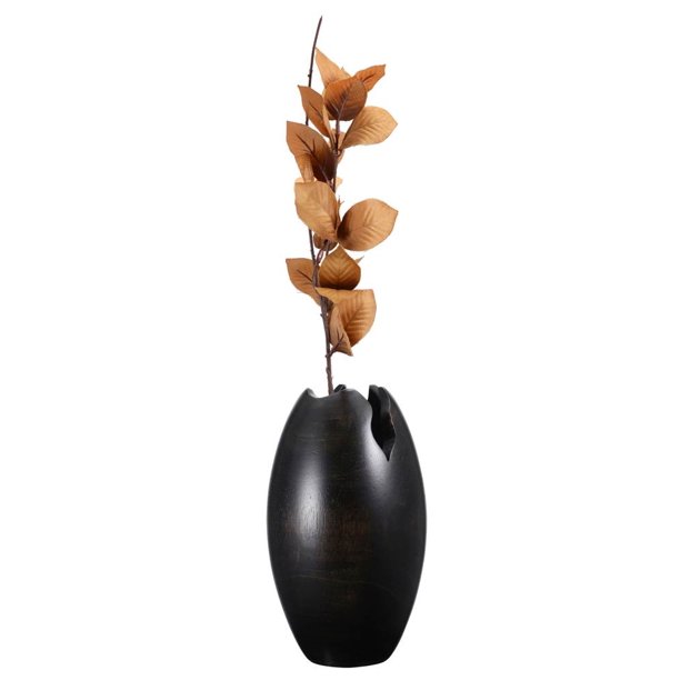 Handmade Tall Round Tulip Vase in Black Finish