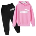 thumbnail image 5 of Ropa de otoño/invierno para niños Sudadera con capucha Abrigo para niños Sudadera para niñas + Pantalones Regalo de 2 piezas Chándal encantador de moda informal y bonito para niñas, 5 of 5
