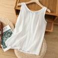 thumbnail image 5 of Diufon Womens Cotton Linen Tank Tops Casual Solid Color T-Shirts Summer Round Neck Sleeveless Tops, 5 of 7