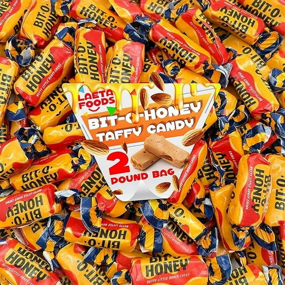 Bit-O-Honey Taffy Candy | 2 Pound Bag - Approx. 135 Count | Old-Fashioned Chews