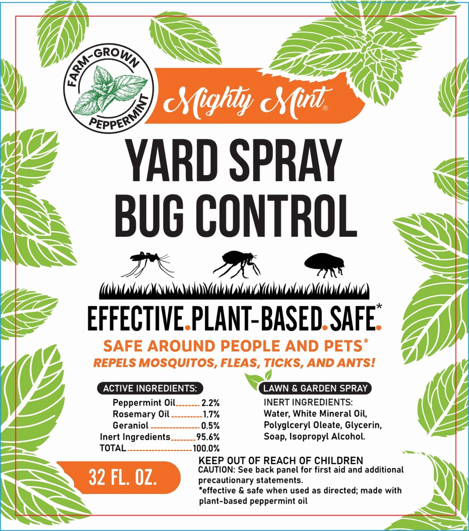 Mighty Mint Lawn Insect Killer & Repellent for Mosquitos, Fleas, and Ticks Yard Spray Bug Control, 32oz