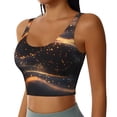thumbnail image 2 of KLL Abstract Glowing Wave Pattern for Workout Tank Tops for Women,U Back Fitness Top Built in Shelf Bras Padded Fit for Yoga Gym-Large, 2 of 8
