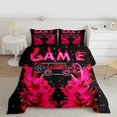 thumbnail image 2 of Manfei Game Repeat Bedding Comforter Set for Teen, Black Pink Game Console Twin Comforter Sets, Cartoon Flame Gamepad Reversible Bedding Set, Luxury Bedroom Decor, 2 Pieces, 2 of 8