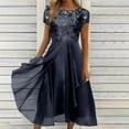 thumbnail image 1 of Robes Maxi Aguichant pour Femmes Vacances Décontractées Manches Mi-Longues Robe d'Été de Plage Hawaïenne Ligne A Longue Robe, 1 of 6