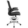 thumbnail image 2 of Silla de dibujo Modway Attainment de vinilo con brazo abatible, color negro, 2 of 5