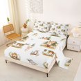thumbnail image 2 of Castle Fairy Cute Watercolor Animal Deer King Sheets 4pcs for Boys,Adorable Fox Rabbit Owl Bedding,White Green Pink,1 Fitted Sheet, 1 Flat Sheet and 2 Pillowcases, 2 of 6