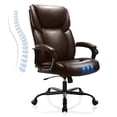 thumbnail image 1 of ZUNMOS Chaise de Bureau en Cuir PU, Brun, 1 of 9