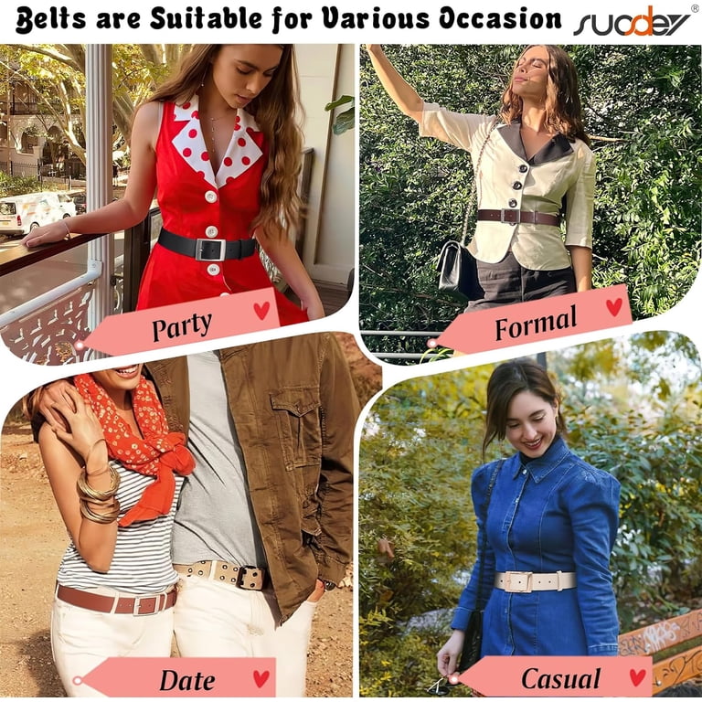3784 Fashion Womens Faux Leather Belts Waist Belt With Pin Buckle Fashion Womens Faux Leather Belts Waist Belt with Pin Buckle  main image 3