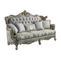 ACME Miliani Sofa W/5 Pillows, Fabric & Antique Bronze Finish