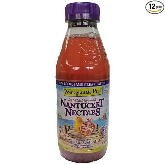 Nantucket Nectars - Pomegranate Pear Juice Drink - 15.9 oz, All Natural Pomegranate Juice, Family Pack (12 Plastic Bottles)