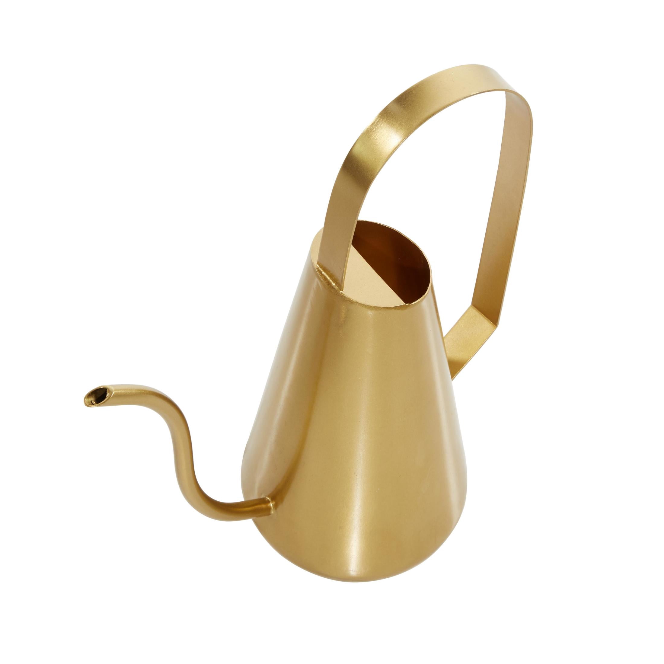 DecMode 12", 12", 11"H Gold Metal Watering Can Planter (3 Count)