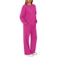 thumbnail image 6 of Womens Sweatsuits 2 Piece Lounge Matching Sweat Sets Fall Outfits Hot Pink S, 6 of 7