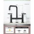 thumbnail image 5 of WOWOW Double Handle Bridge Faucet with Kitchen Sink Hole Cover, 5 of 6
