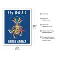 thumbnail image 2 of South Africa - African Zulu Dancer - Fly BOAC (British Overseas Airways Corporation) - Vintage Airline Travel Poster by Aldo Cosomati c.1953 - Fine Art Matte Paper Print (Unframed) 20x26in, 2 of 4
