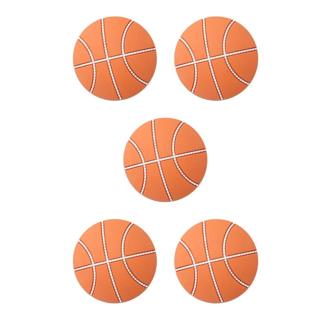 Transemion 4pcs Mute Door Rear Wall Crash Waterproof Anti-Collision Crash Waterproof Anti-Collision Adhesive Pad Basketball Style 5cm orange 5Set