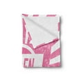 thumbnail image 2 of Helen Soft Flannel Fleece Blanket, Retro Style Inspired Composition with Weathered Looking Letters and Stripes, Cozy Plush for Indoor and Outdoor Use, 70" x 90", Pale Pink and White, by Ambesonne, 2 of 5