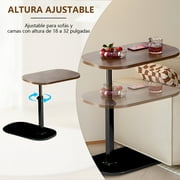 LUOLUO C - Shaped End Table, 360° Rotating Adjustable Height Couch Side Tables for Sofa/Bed/Bathtub (Vintage)