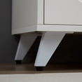 thumbnail image 7 of Hommoo Arch Texture Sideboard Buffet Cabinet with 4 Doors and Removable Shelves, Accent Cabinets Coffee Bar Cabinet, Modern Multifunctional Storage Cabinet for Home, Ivory White, 7 of 7