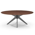 thumbnail image 2 of Pemberly Row Contemporary Oval Dining Table in Black and Walnut, 2 of 4