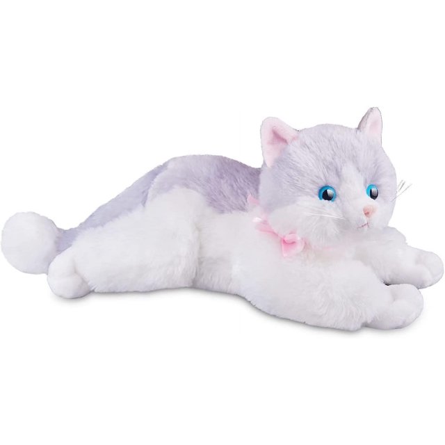 Gato de peluche gris, animal de peluche, gato, juguete realista, gatito súper suave, gatito tierno, mascota, gatito, gato esponjoso, calmante, abrazo, dormir, cumpleaños, Navidad