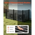 thumbnail image 5 of KFFKFF 3-Panel Outdoor Privacy Screen, 50 x 48 in Fence with 27.6 in Ground Stakes, Vinyl Enclosure for Pool Equipment, Trash Cans, and A/C Units, Black, 5 of 9