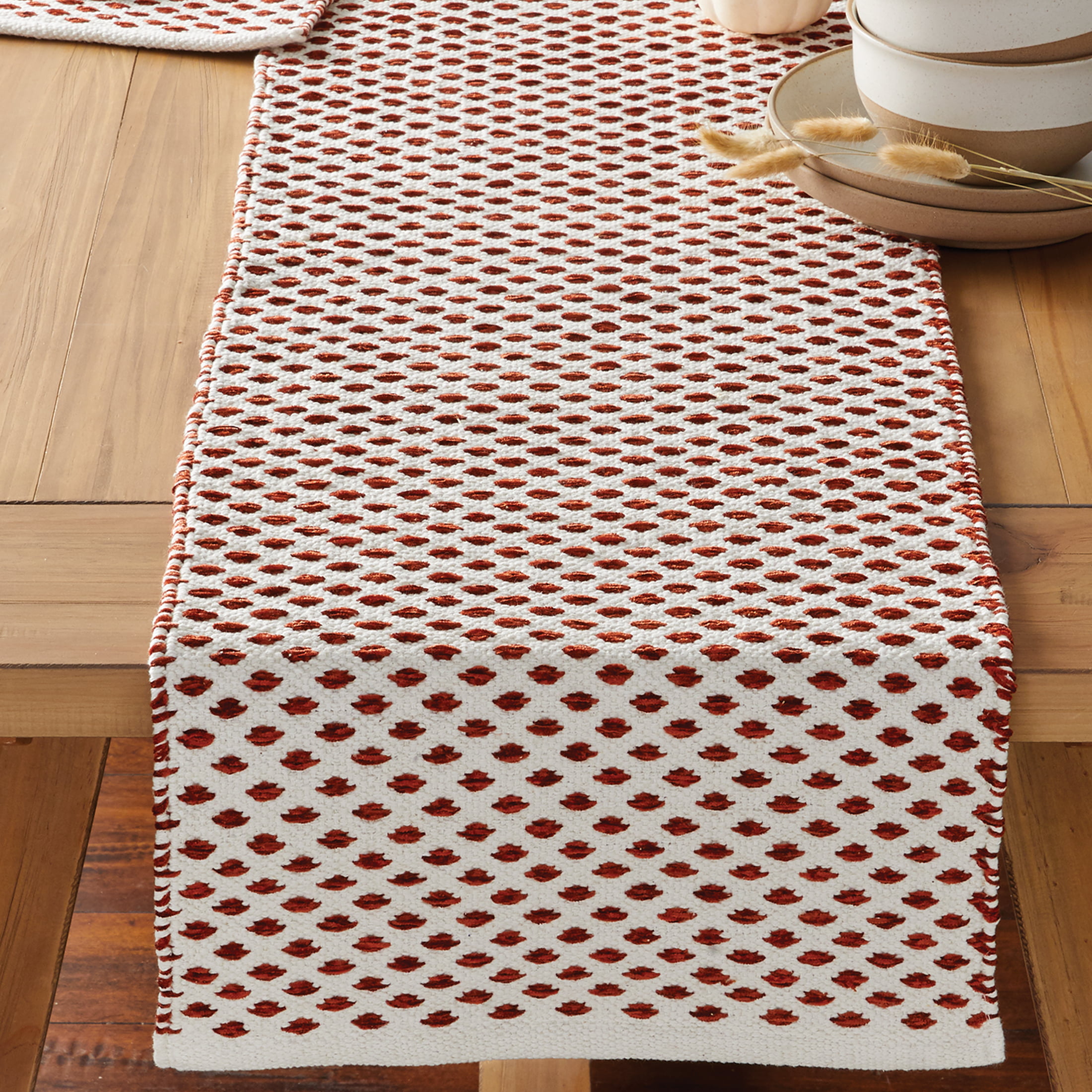 Holidays Ruvanti Table Runner .100% Cotton 14x72 Salsa Red/Fall & Christmas Table Runners Linen Table Runner Extra Long Table Runner for Coffee Gatherings and Thanksgiving Dinner Parties. 