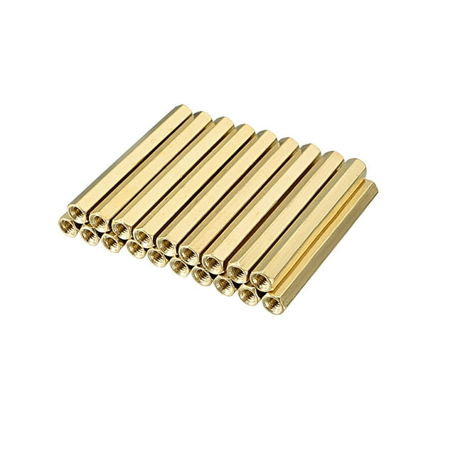 Unique Bargains 20pcs Brass Straight PCB Pillar Female Thread Hex Standoff Spacer M3x5x40mm