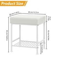 thumbnail image 6 of Vanity Stool with Storage, 20" PU Leather Stool with Adjustable Feet for Bedroom, Living Room, White, 6 of 10
