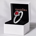 thumbnail image 3 of Anillo De Plata S925 Chapado Con Logo Original Pandora Femenino Brillante Corazón Rojo Diamante Exquisita Joyería Moda Regalo Con Caja, 3 of 4