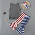 thumbnail image 4 of Ketyyh-chn99 Baby Girl 4th Of July Outfit Newborn Romper Bell Bottoms Set Toddler Suit Independence Day Clothes Grey,2 Years, 4 of 5