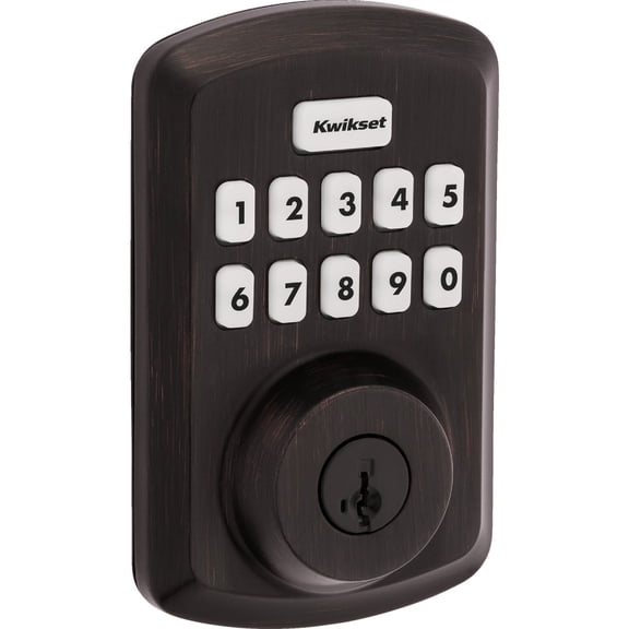 Kwikset 9250TRS-11PS Transitional Powerbolt 2 Electronic SmartCode Deadbolt SmartKey with RCAL Latch and RCS Strike Venetian Bronze Finish