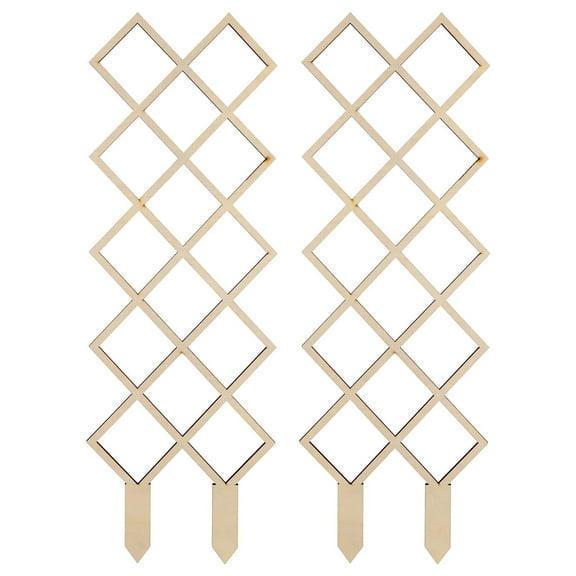 HEALEEP Wooden Trellis Khaki Garden Plants Climbing Assistance 2Pack 15.9X5.7X0.8In
