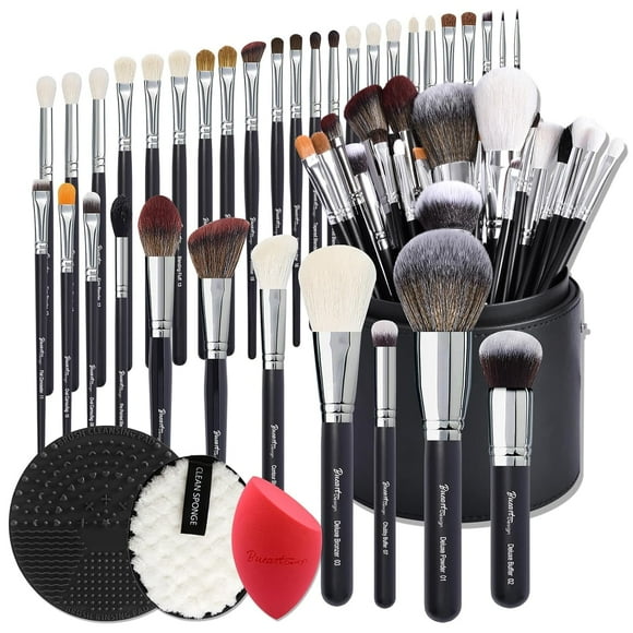 Set de brochas de maquillaje Bueart Design Pro, 34 piezas, con soporte y funda