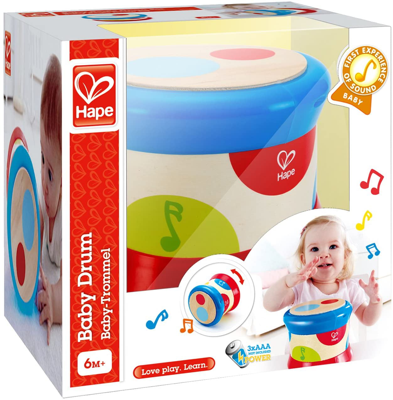 Hape Baby Drum Toddler Musical Electronic Rolling Toy 6-months for sale online 