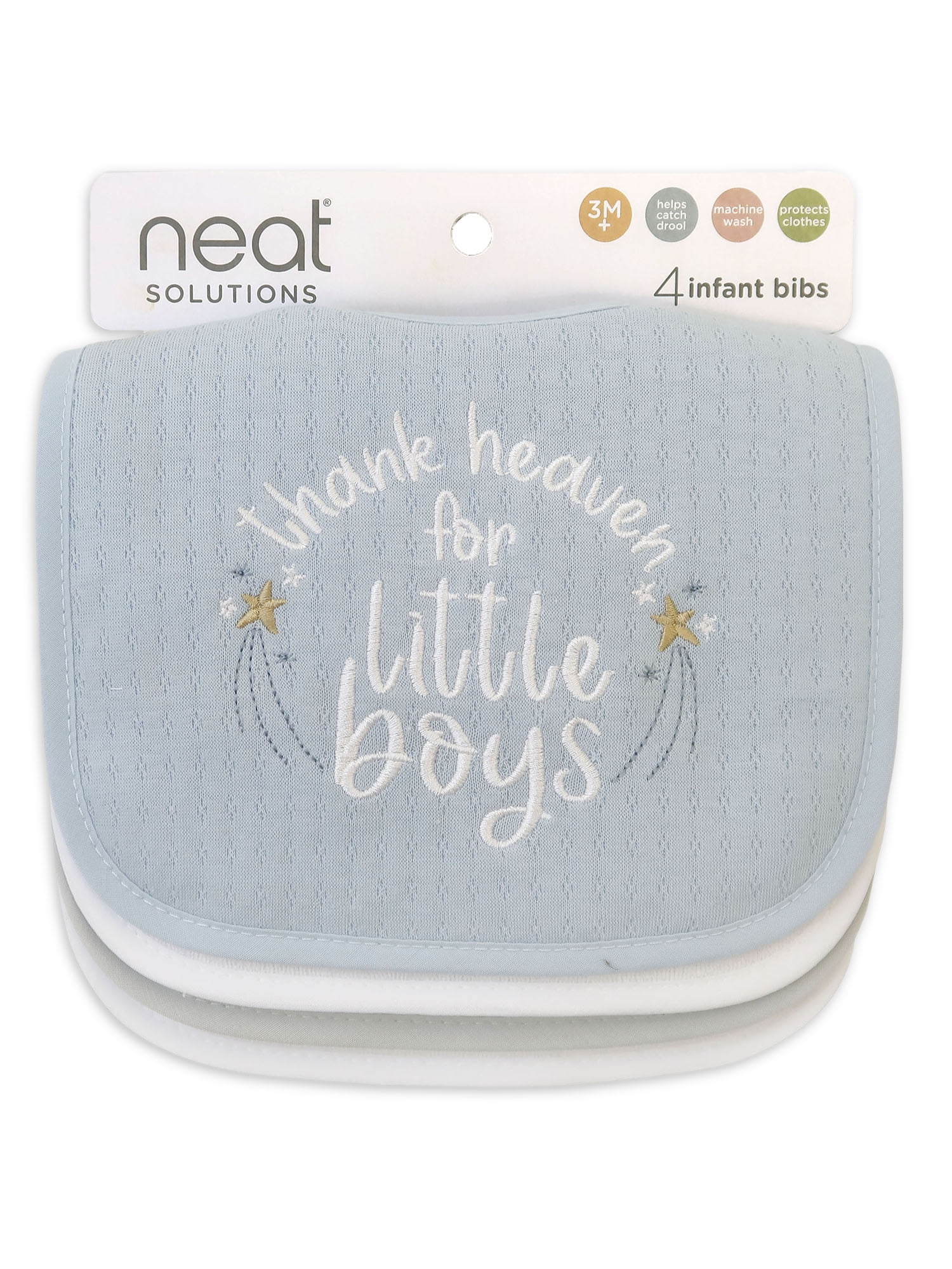 Neat Solutions Infant Boy Thank Heaven 4 Pack Bib