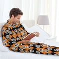 thumbnail image 3 of Halloween Costumes Mens Pajamas Set, halloween elements Pattern Halloween Pajamas Button Down Long Sleeve Loungewear Halloween Sleepwear Pjs sets for Men, 3 of 7