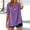Purple, variant on Busydd Plus Size Womens Tops S-5XL Casual Solid Color V Neck Summer Tops for Women Trendy Short Sleeve Going Out Tops for Women Oversized Versatile Linen Tops