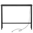 thumbnail image 2 of 39.4" Narrow Console Sofa Table - Oak Wood & Black Metal, Adjustable Feet, Stable Metal Frame for Living Room, Behind Sofa, Apartments, Dorms, 2 of 13