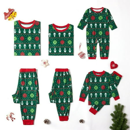 

New Year New You 2022! on Clearance Hesxuno Parent-child Outfit Christmas Snowman Print Two-piece Home Wear Pajamas Baby Set Baby Essentials Baby Days Saving Event