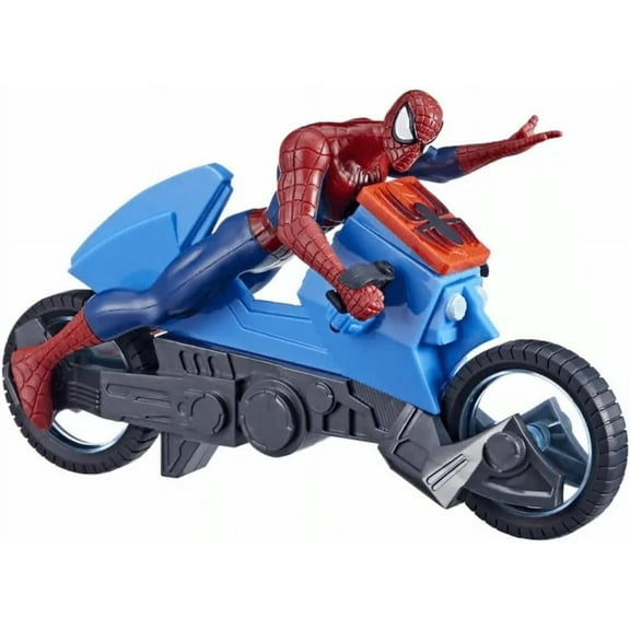 Marvel Spider-Man Web Cycle Toy 6-Inch-Scale Collectible Spider-Man Action Figure and Vehicle Set for Kids Ages 4 and Up