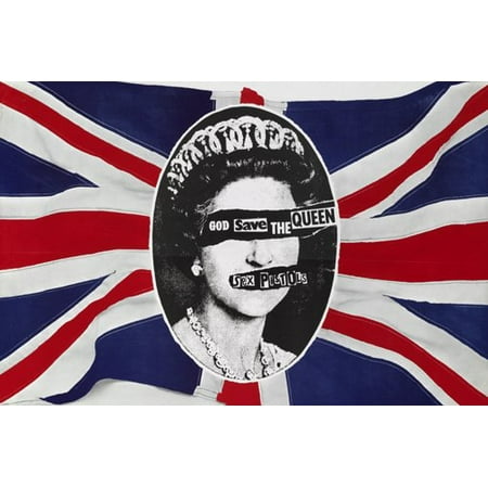 Classic Sex Pistols God Save The Queen Poster British Flag Punk 24x36 Walmart Com Walmart Com